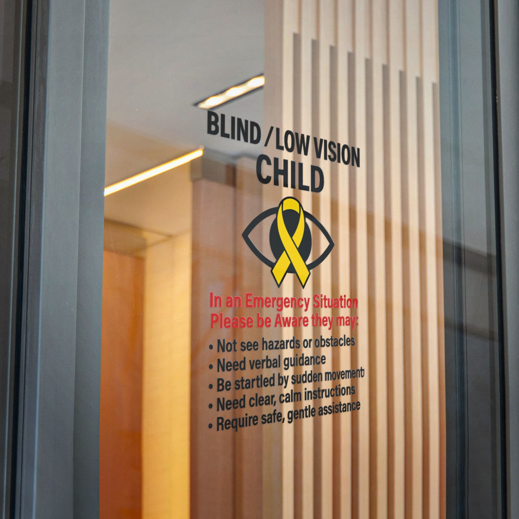 Blind/Low Vision Child sticker | Safety Awareness Die-Cut Sticker