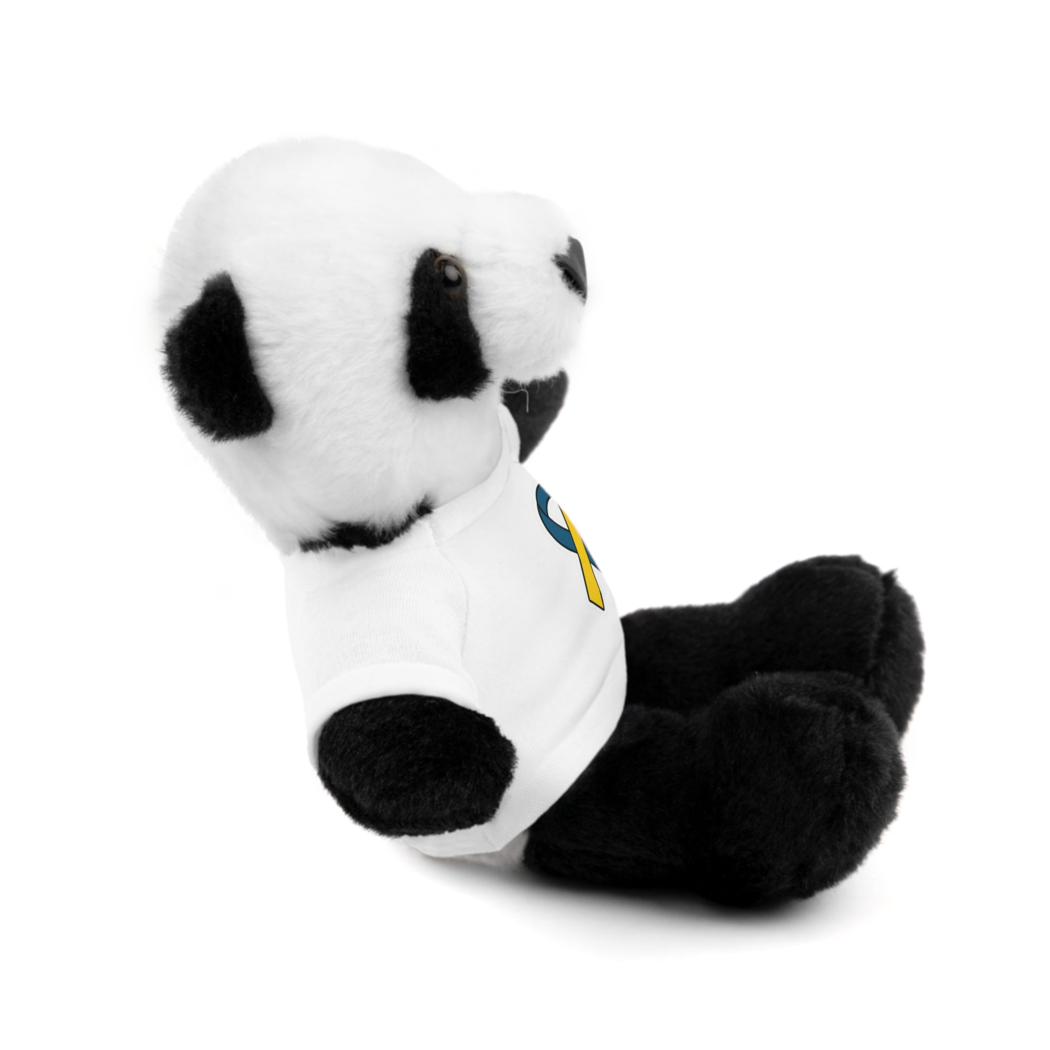 Yellow Blue Awareness Ribbon Stuffed Animal