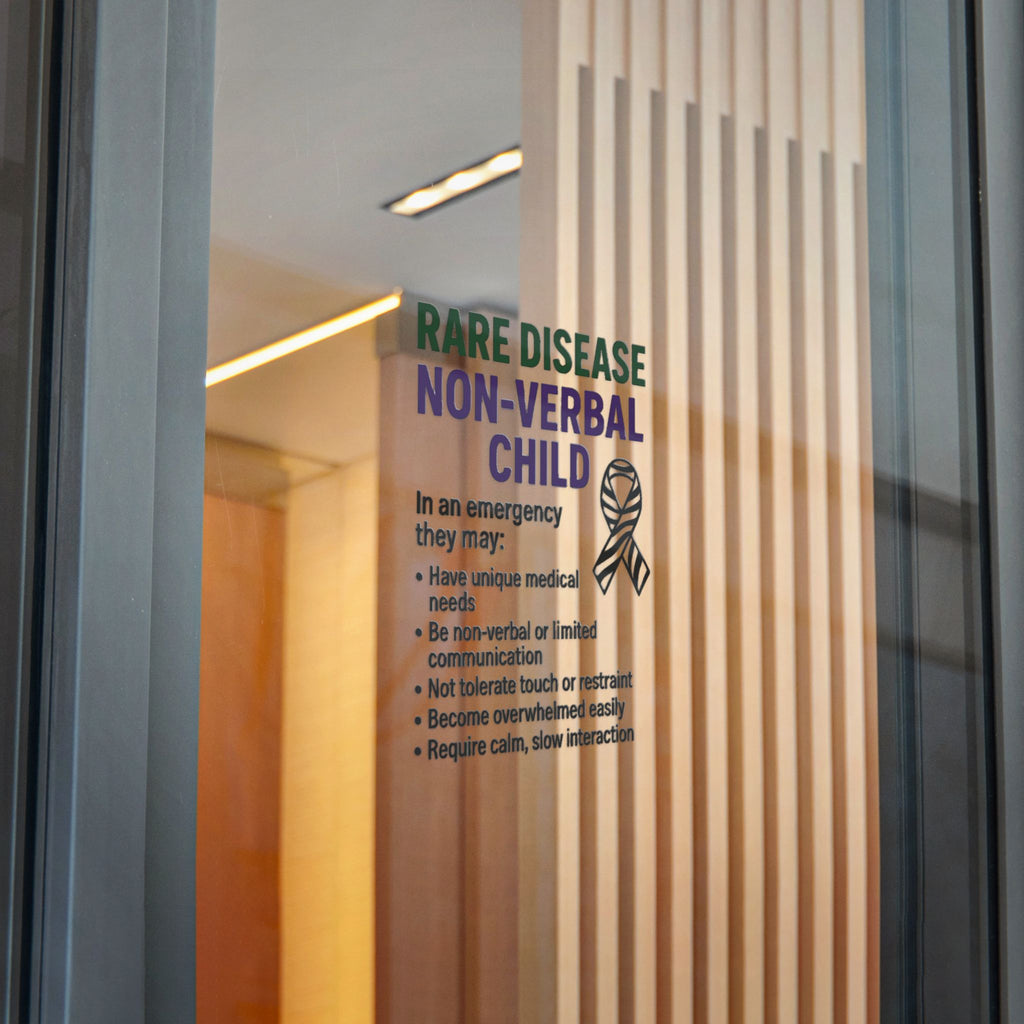 Rare Disease Non-Verbal Child Sticker | Awareness Ribbon, Emergency Info