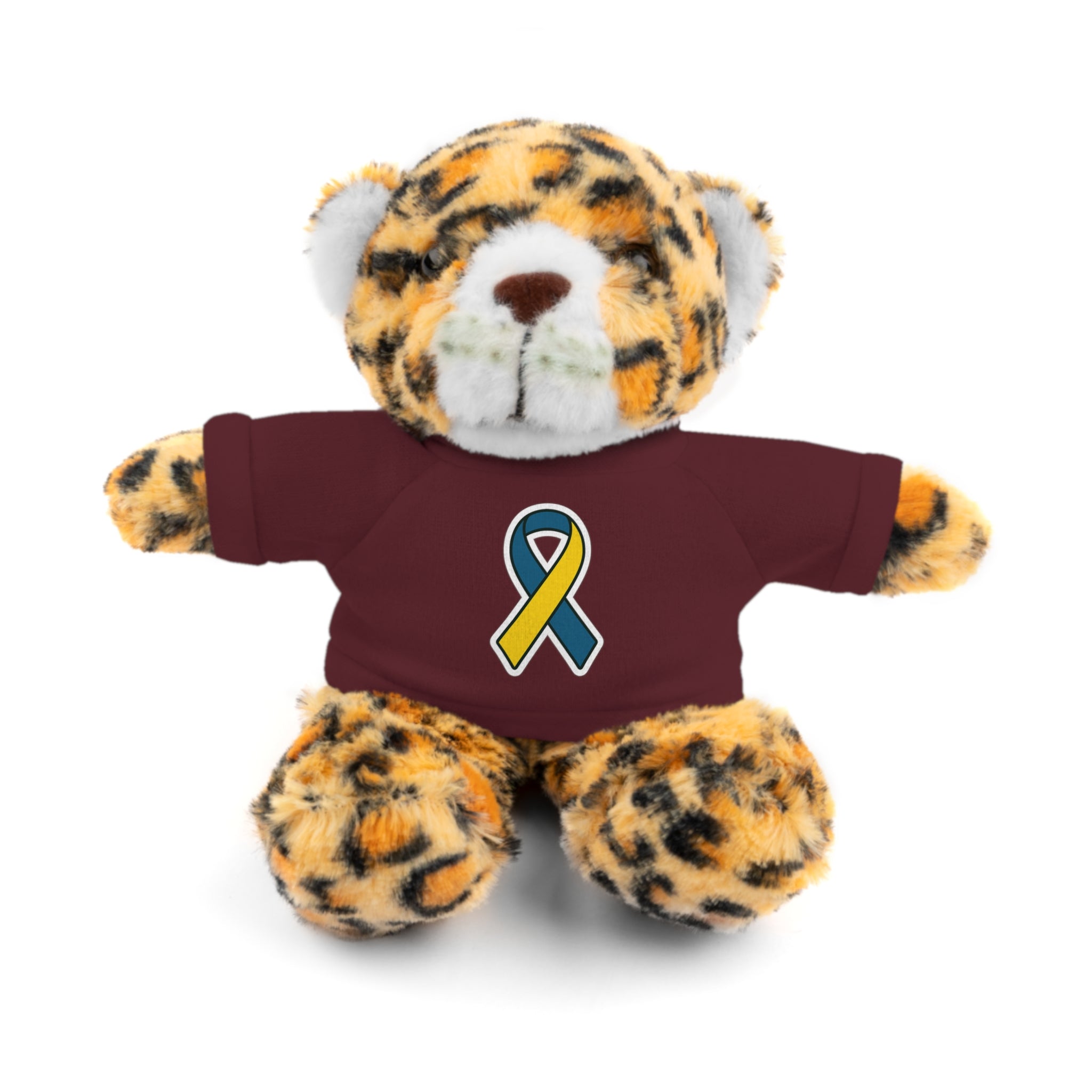 Yellow Blue Awareness Ribbon Stuffed Animal