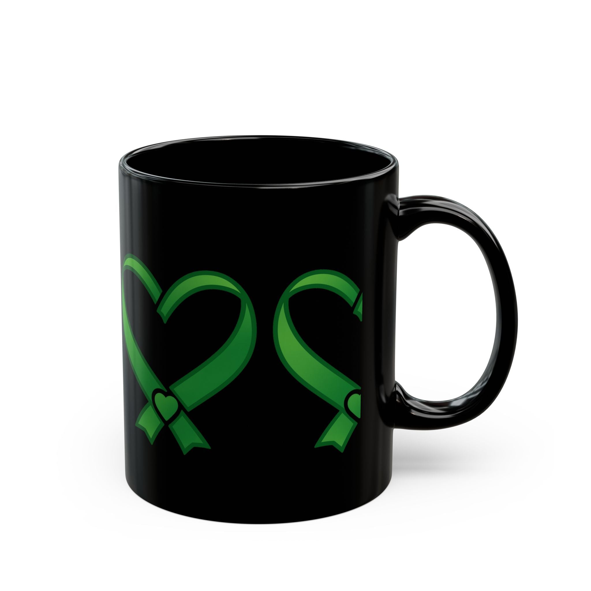 Heart ribbon awareness BLACK MUG (11oz, 15oz)