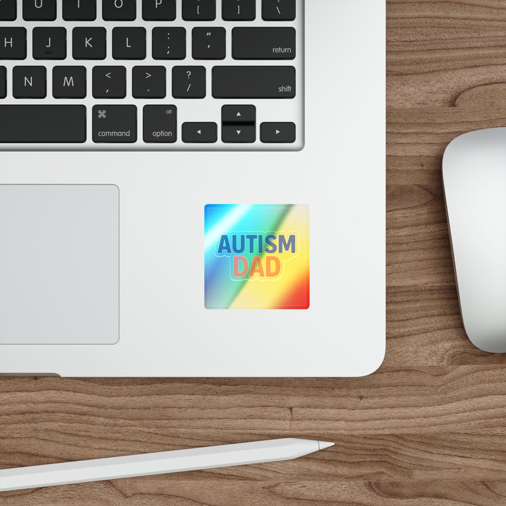 Autism Dad holographic sticker | die-cut square