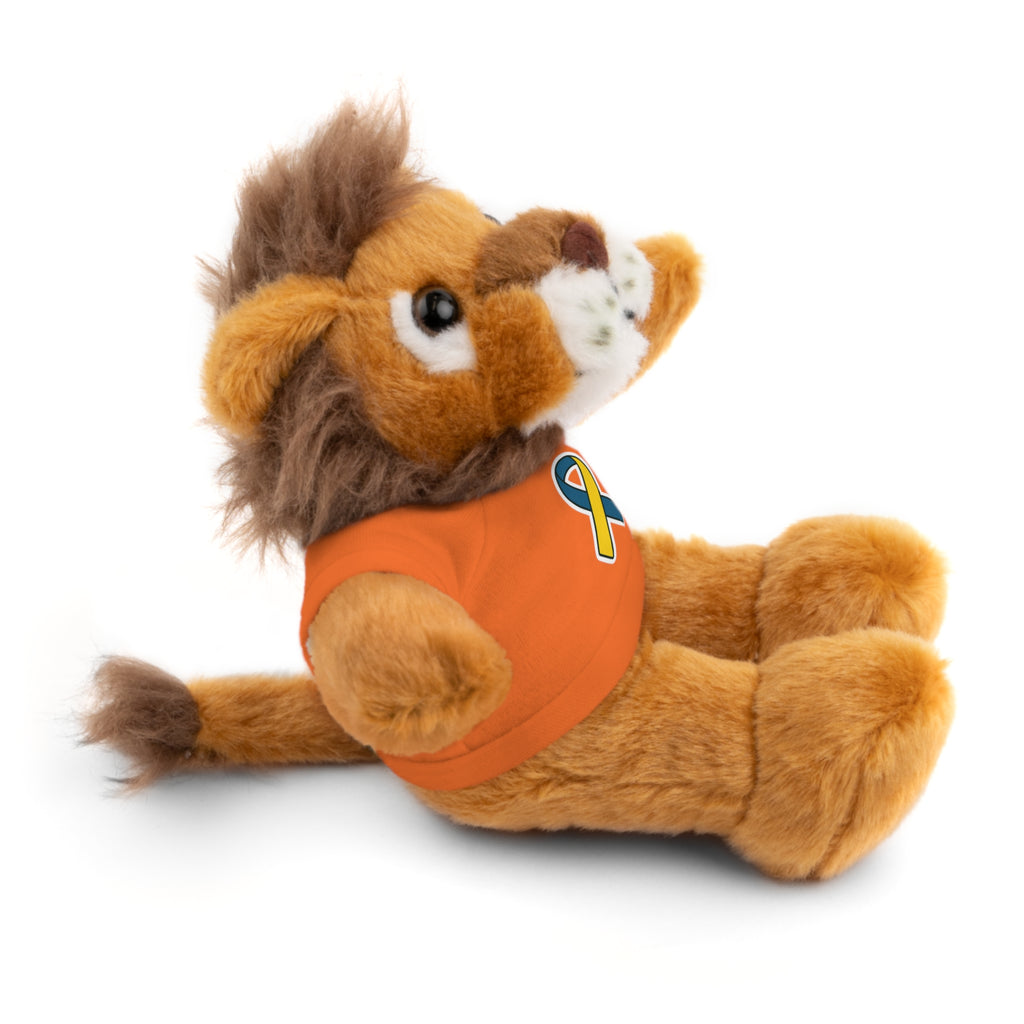 Yellow Blue Awareness Ribbon Stuffed Animal