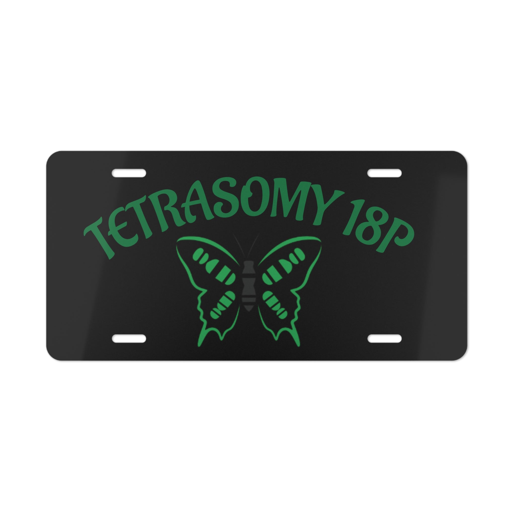 Tetrasomy 18p butterfly Vanity Plate | Awareness license plate