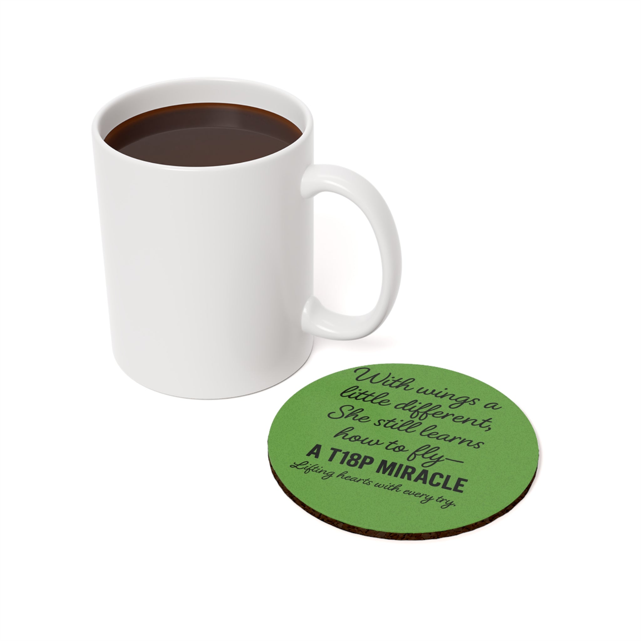 A T18P Miracle coaster | Cork back inspirational quote coaster