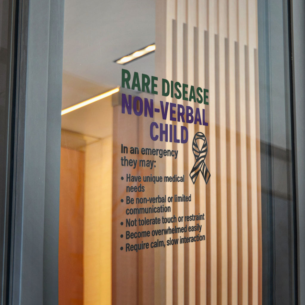 Rare Disease Non-Verbal Child Sticker | Awareness Ribbon, Emergency Info