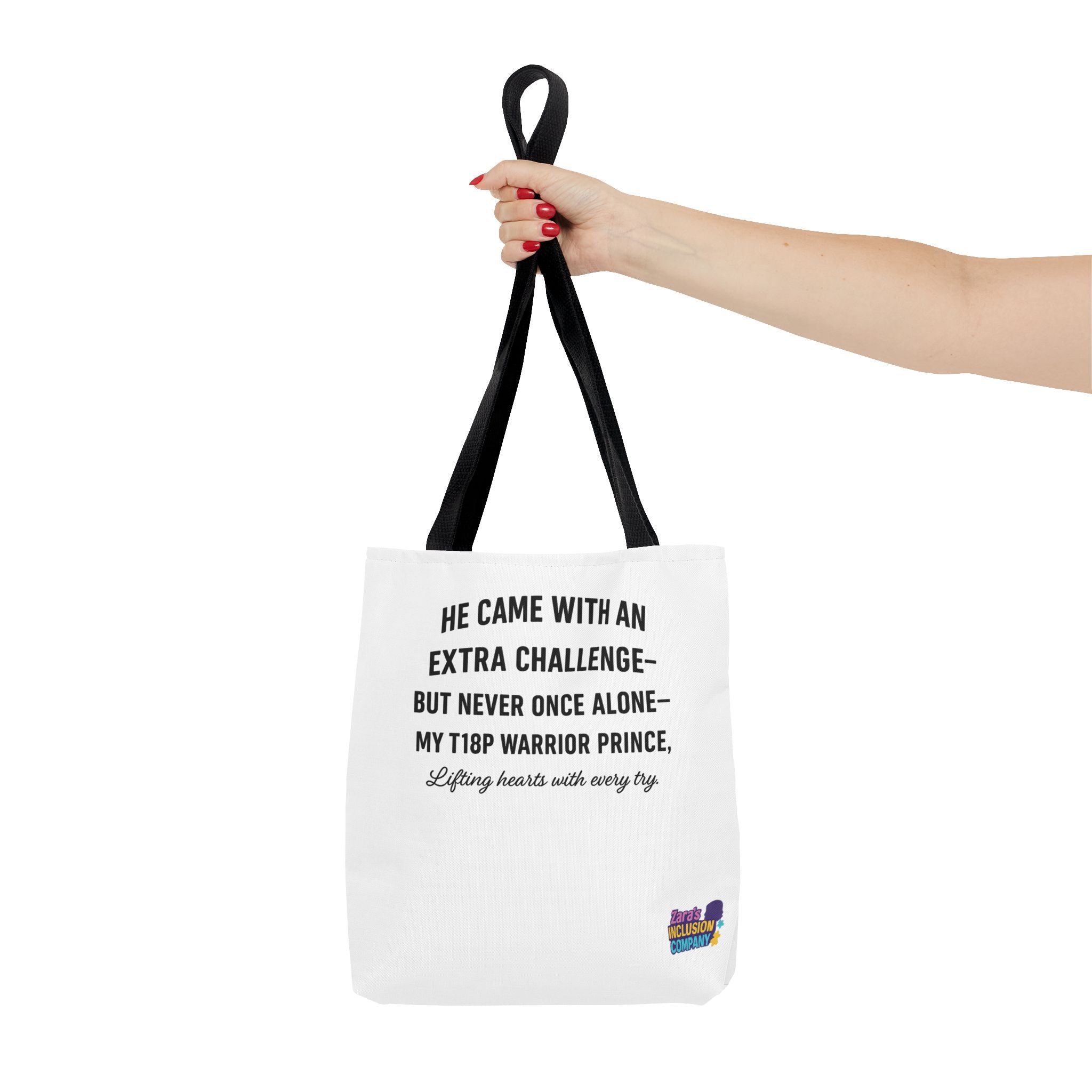 T18P Warrior Prince Quote Tote Bag | Inspirational Awareness Tote