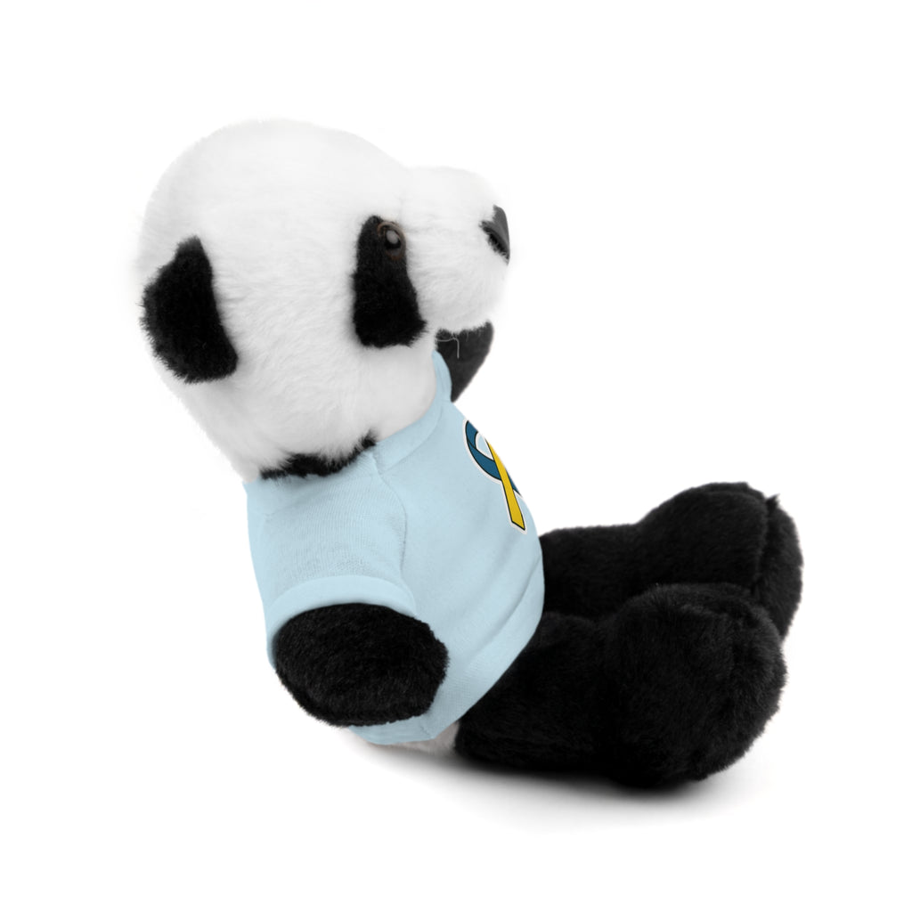 Yellow Blue Awareness Ribbon Stuffed Animal