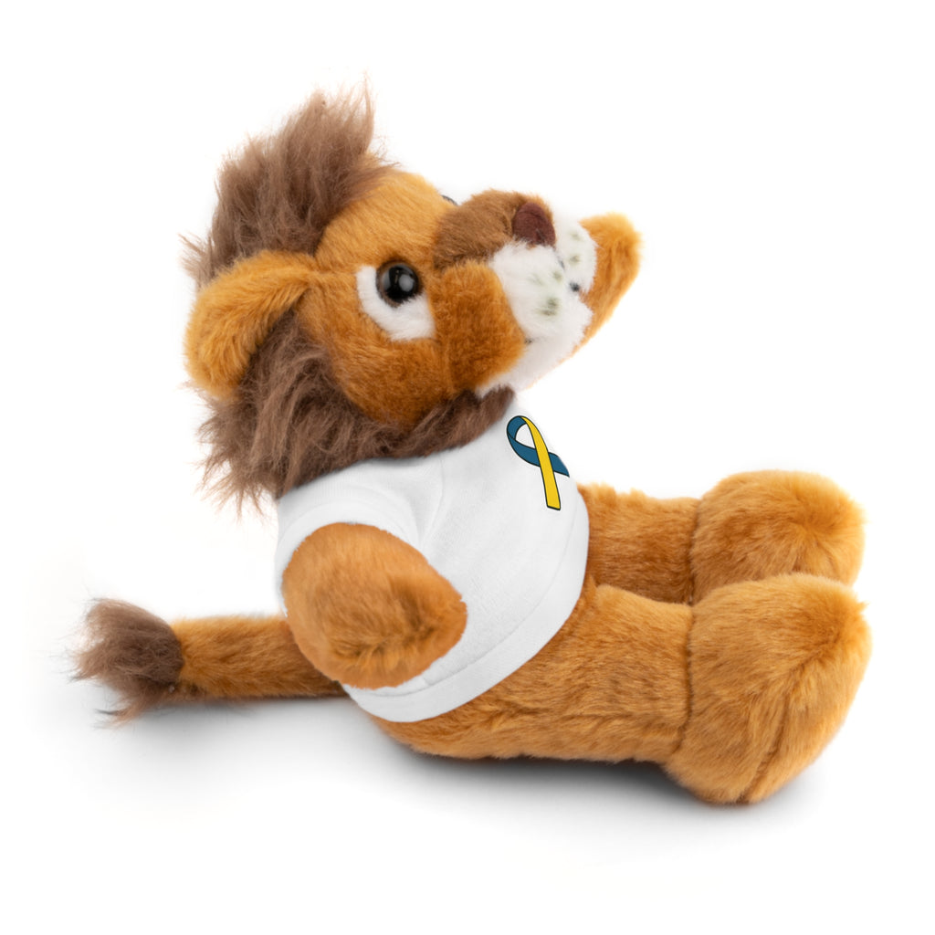 Yellow Blue Awareness Ribbon Stuffed Animal
