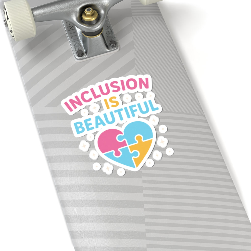 Inclusion Is Beautiful sticker | Kiss-cut puzzle heart vinyl sticker
