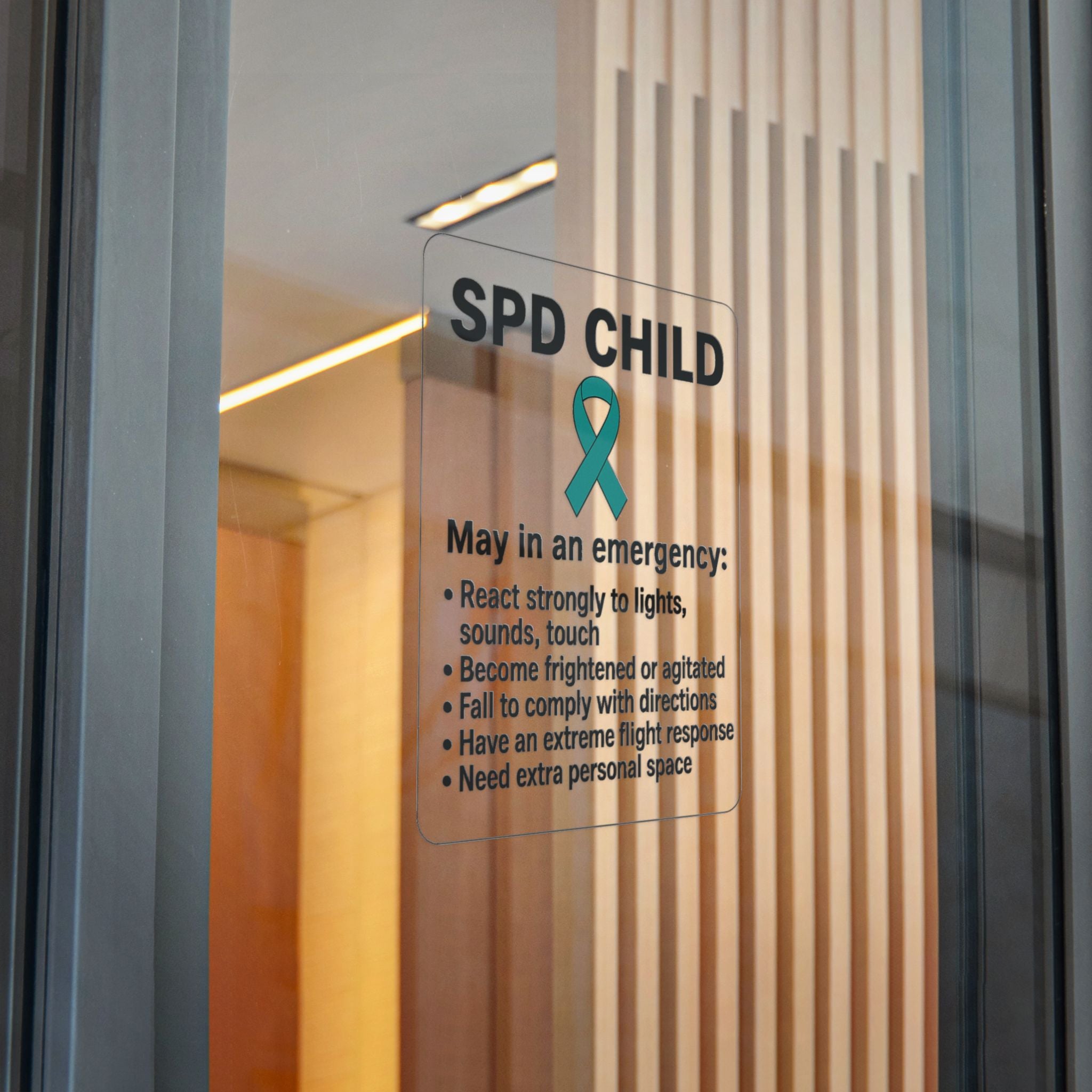 SPD Child Awareness sticker | Sensory Processing Disorder information decal, teal ribbon