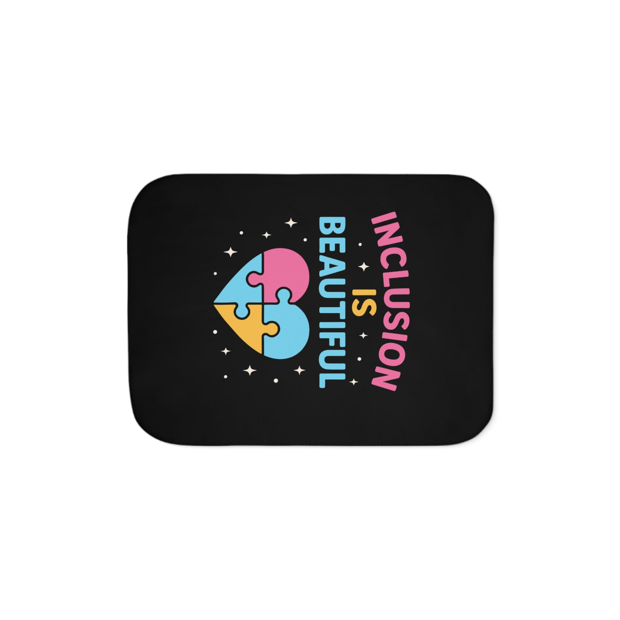 Inclusion Is Beautiful Sherpa Blanket | Puzzle Heart Design