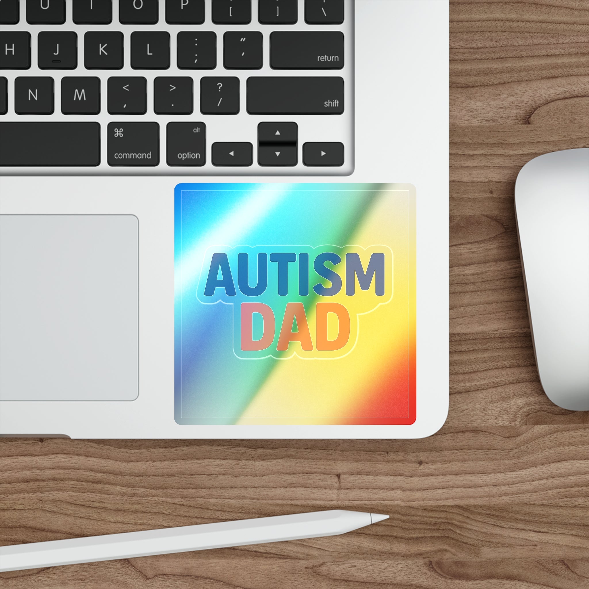 Autism Dad holographic sticker | die-cut square
