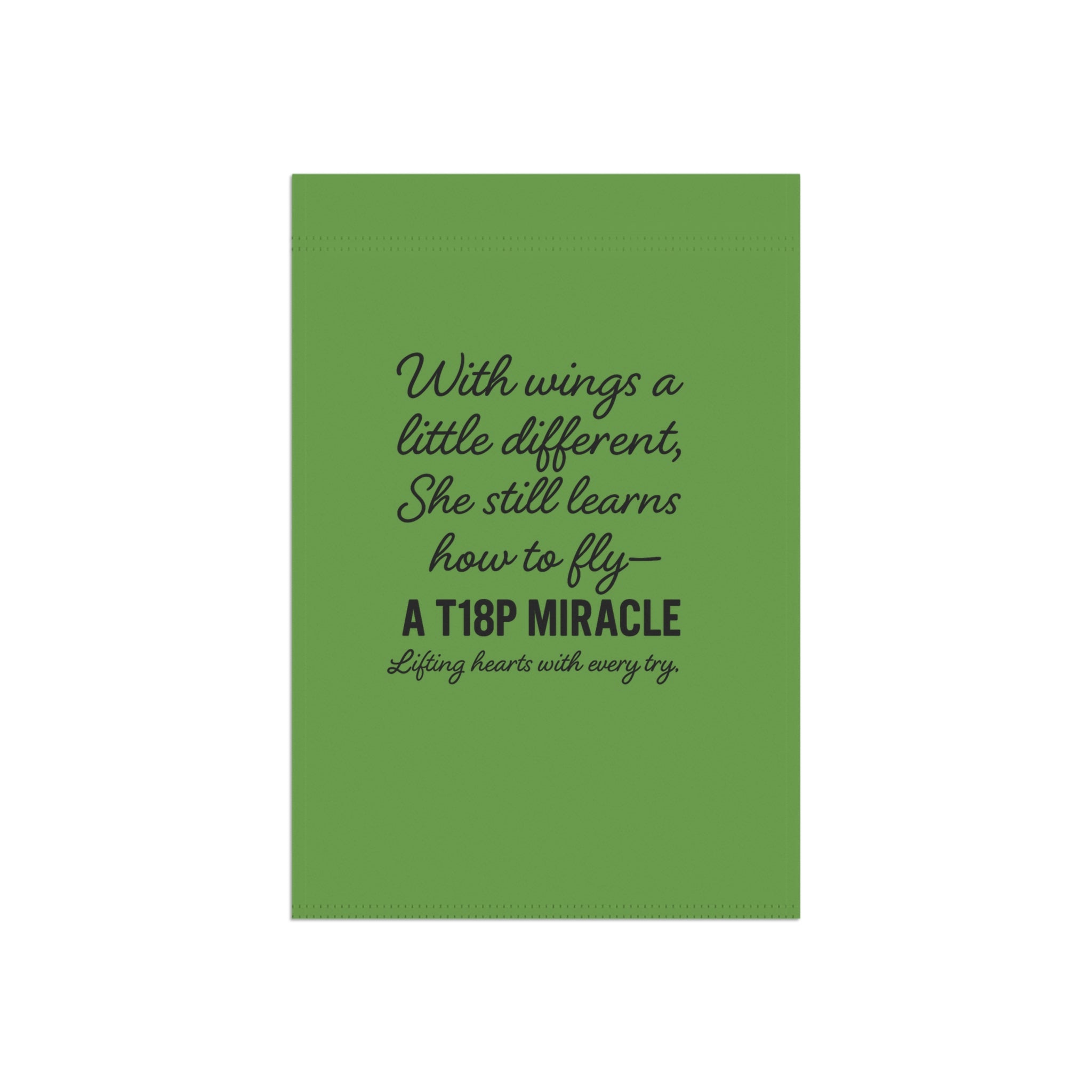 With wings a little different She still learns how to fly Garden Banner | Awareness Purple