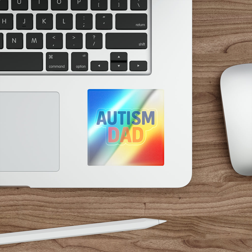 Autism Dad holographic sticker | die-cut square