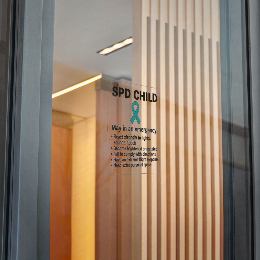 SPD Child Awareness sticker | Sensory Processing Disorder information decal, teal ribbon