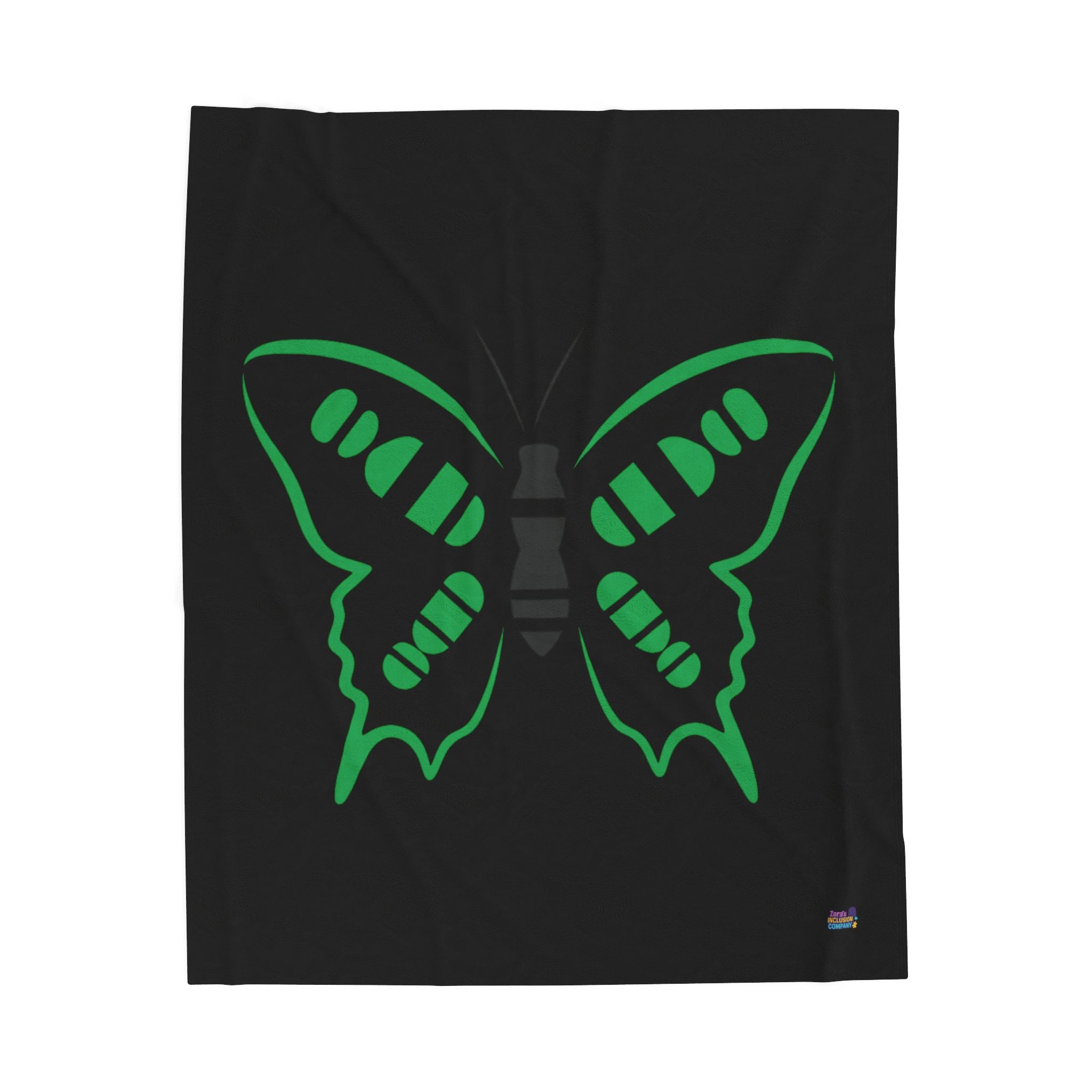 Tetrasomy 18p Green Butterfly Velveteen Plush Blanket