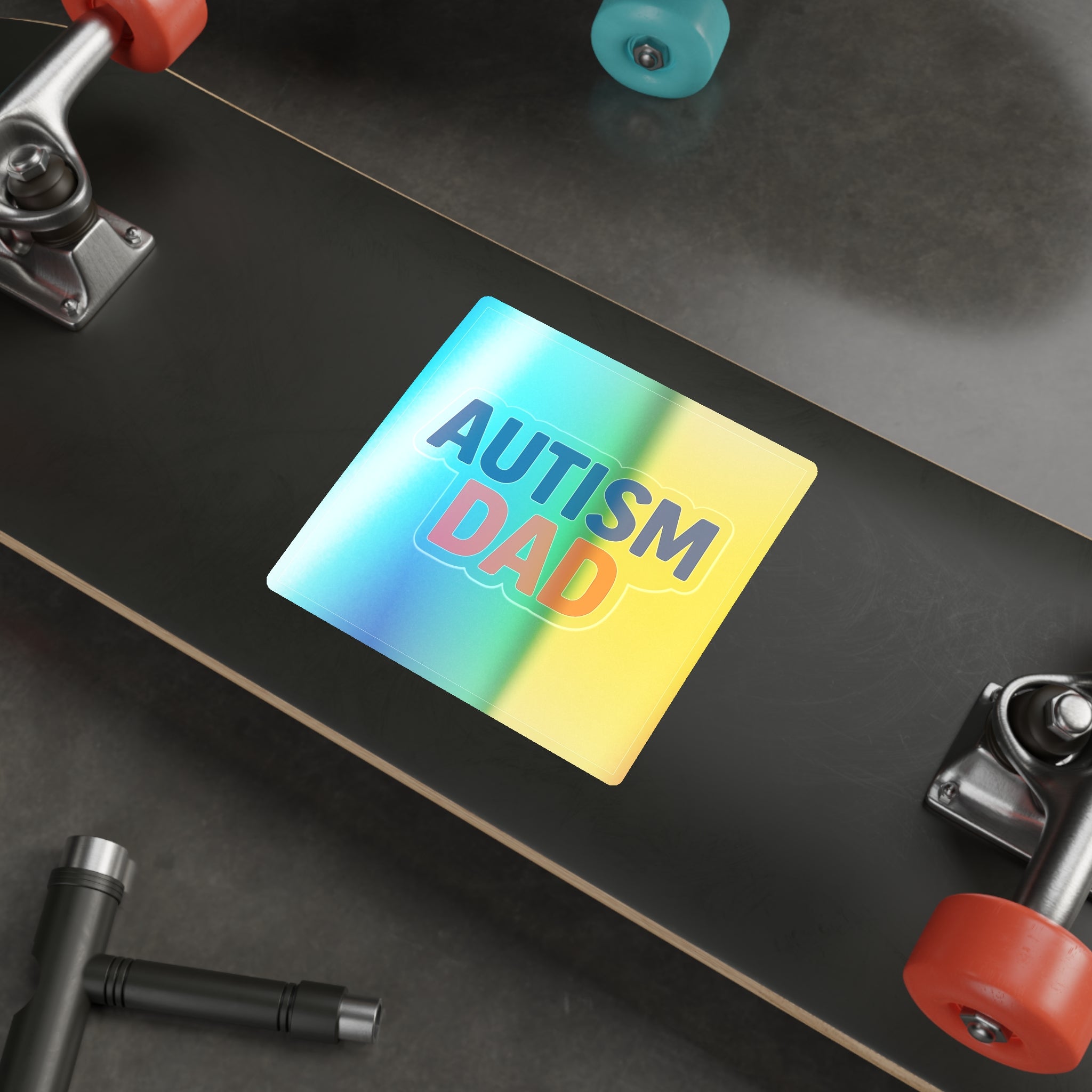 Autism Dad holographic sticker | die-cut square