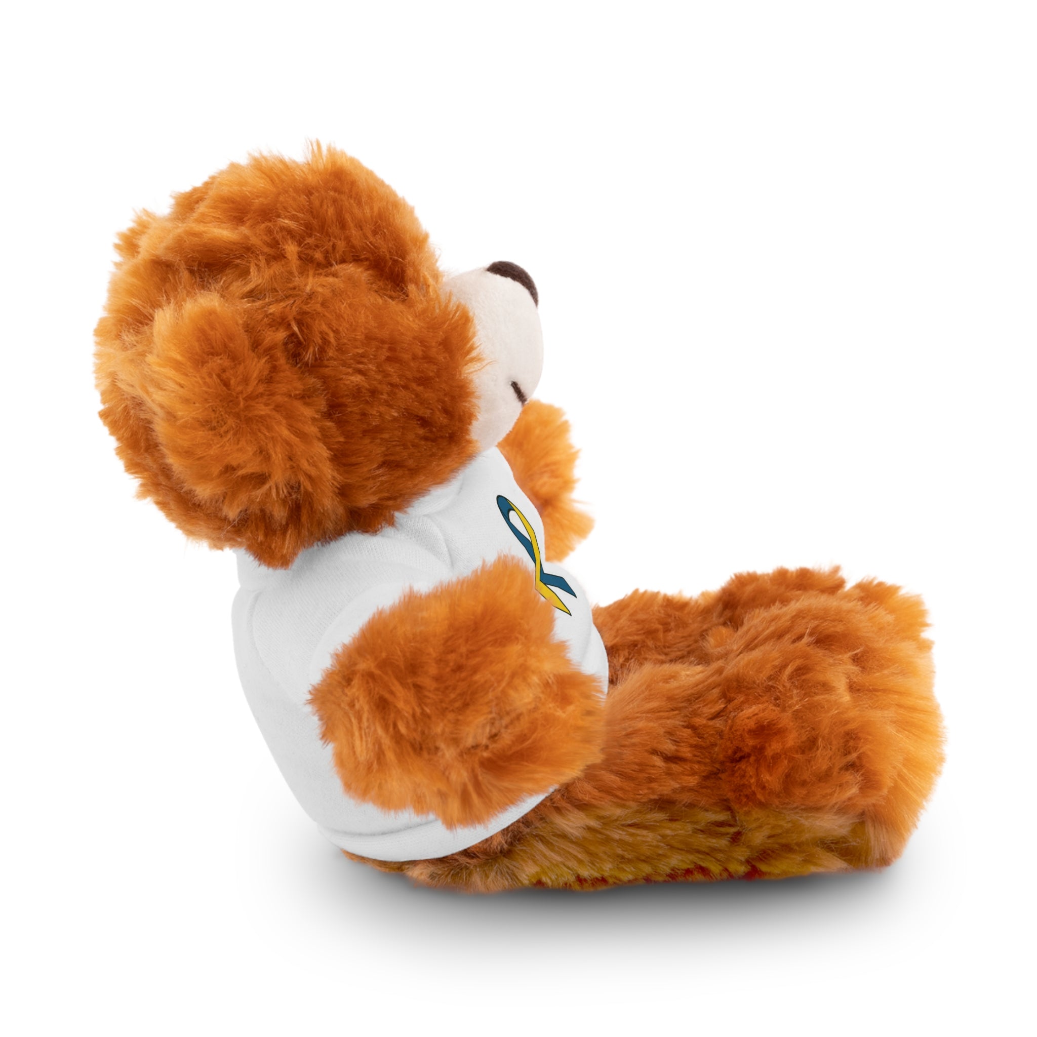 Yellow Blue Awareness Ribbon Stuffed Animal