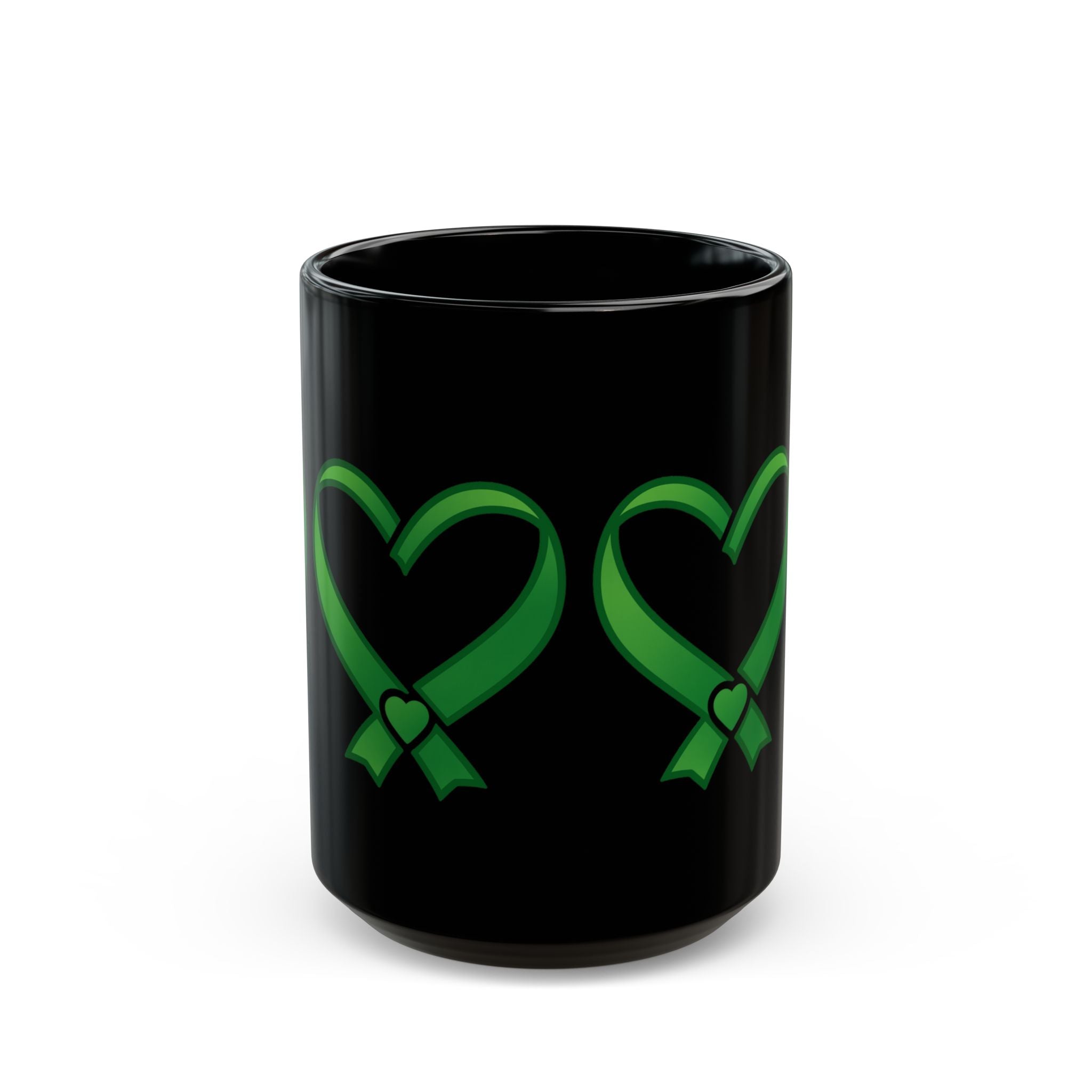 Heart ribbon awareness BLACK MUG (11oz, 15oz)