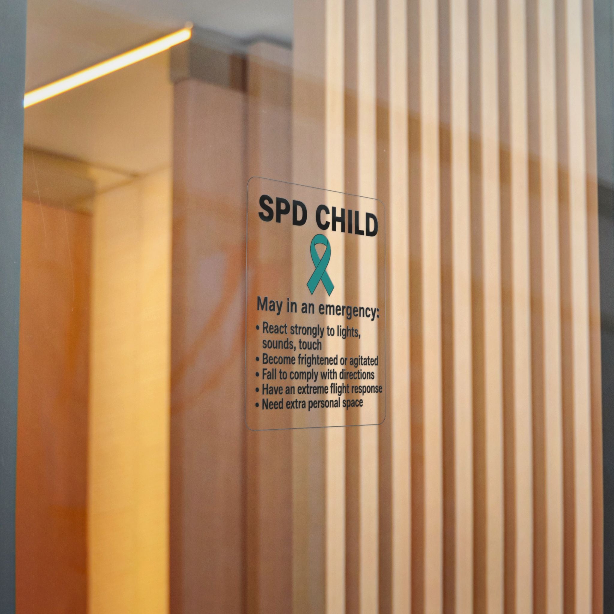 SPD Child Awareness sticker | Sensory Processing Disorder information decal, teal ribbon