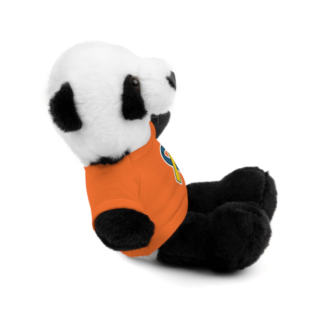 Yellow Blue Awareness Ribbon Stuffed Animal