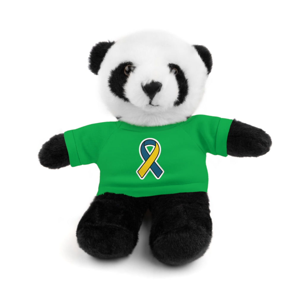 Yellow Blue Awareness Ribbon Stuffed Animal
