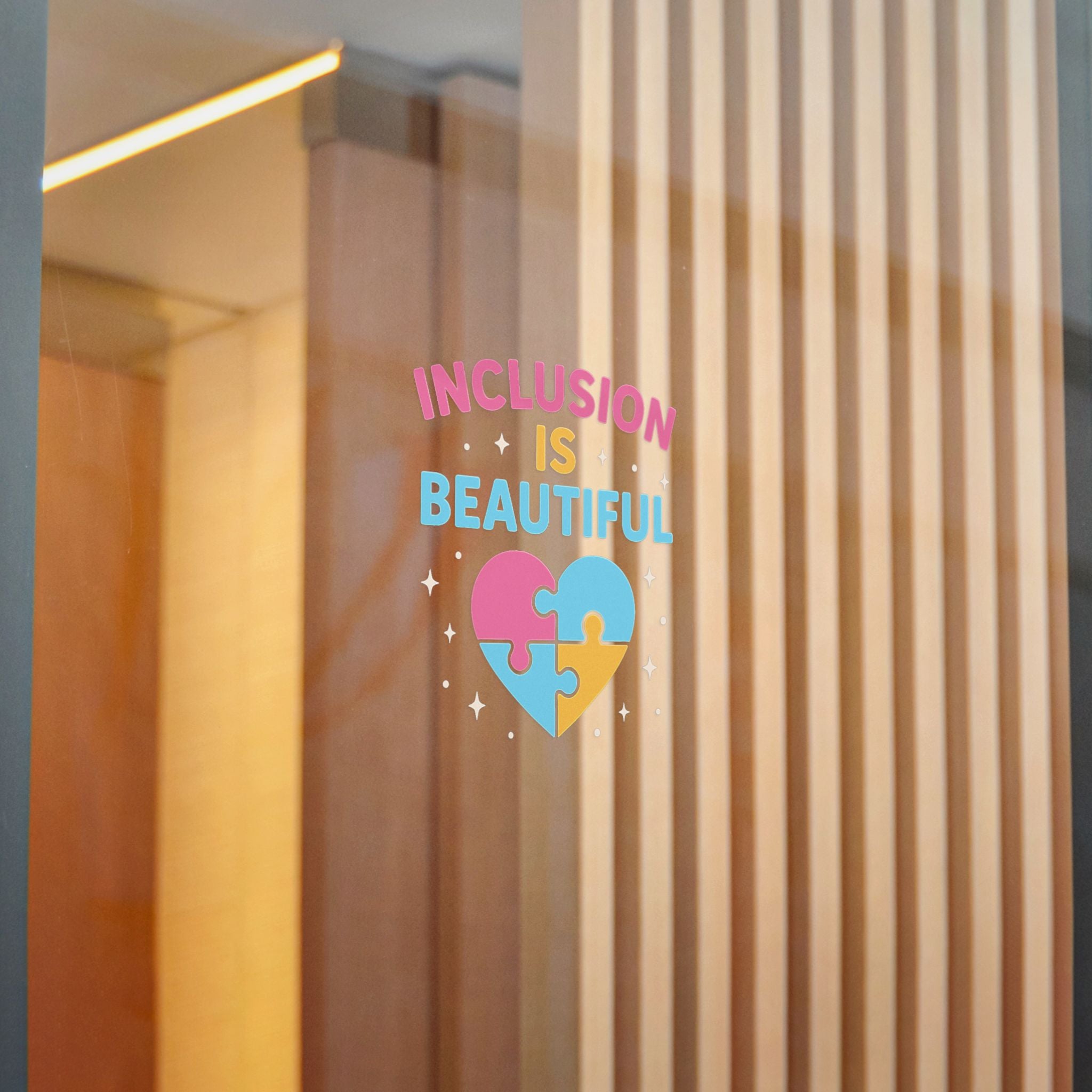 Inclusion Is Beautiful Heart Puzzle sticker | Die-Cut Sticker