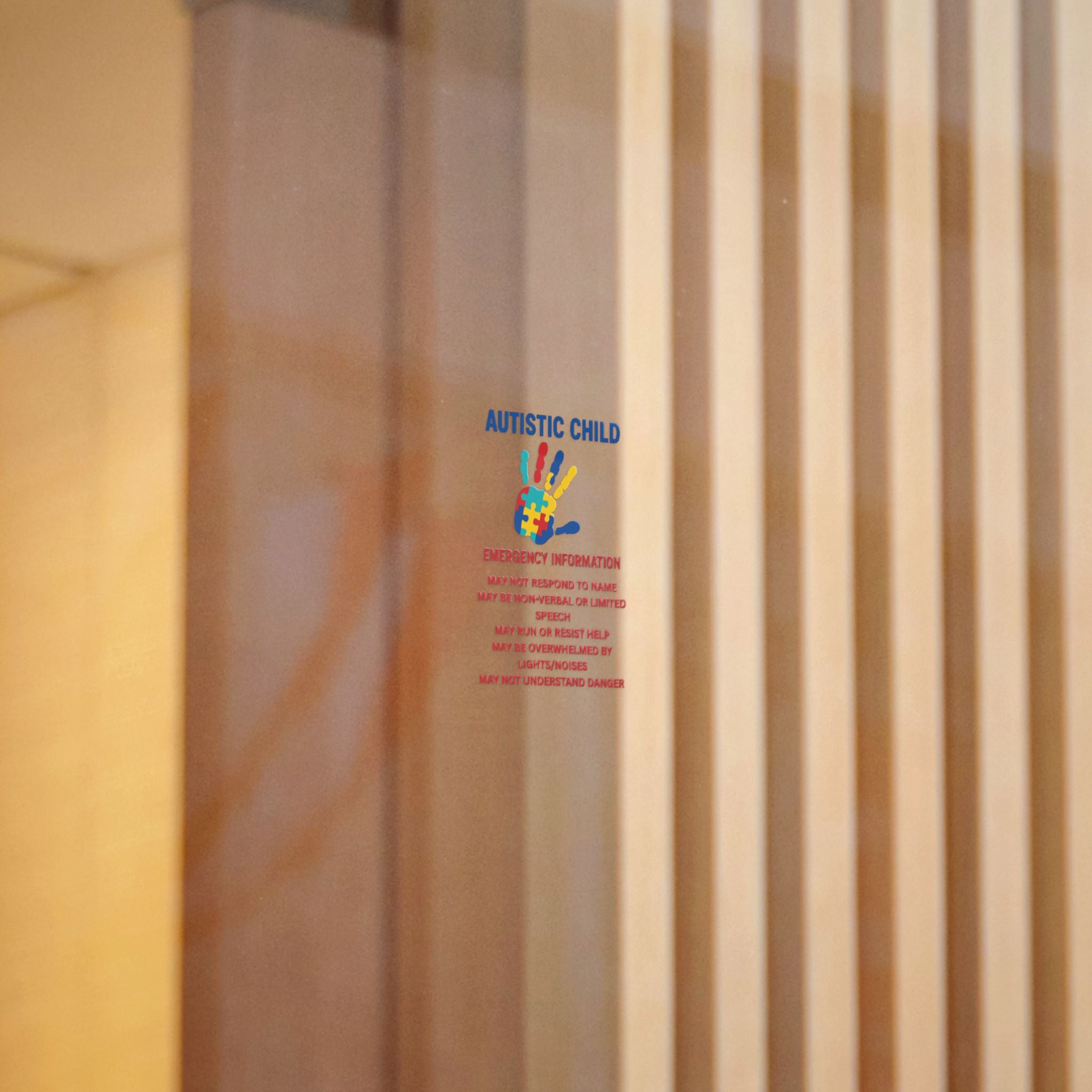 Autistic Child Emergency Information Sticker | Die-Cut