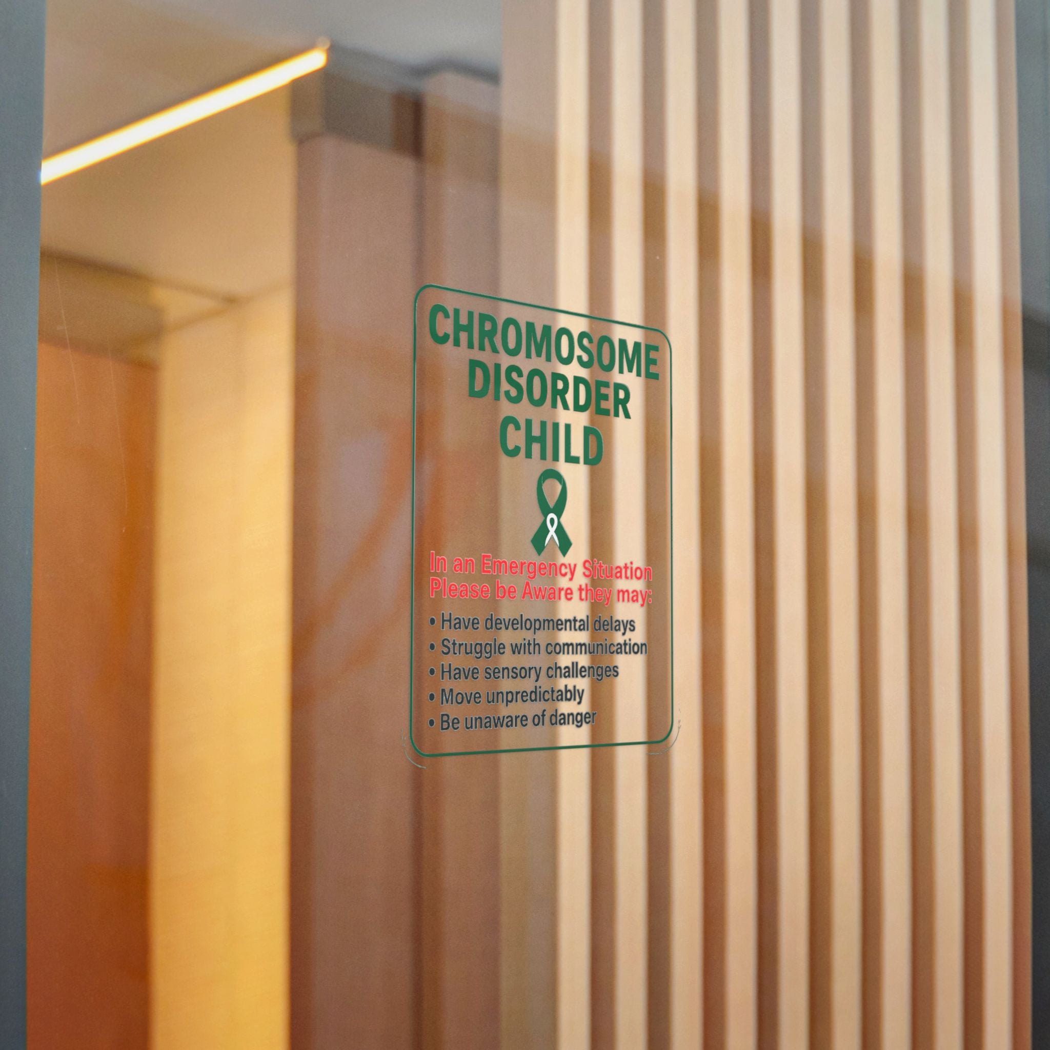 Chromosome Disorder Child emergency awareness sticker | Die-Cut Sticker