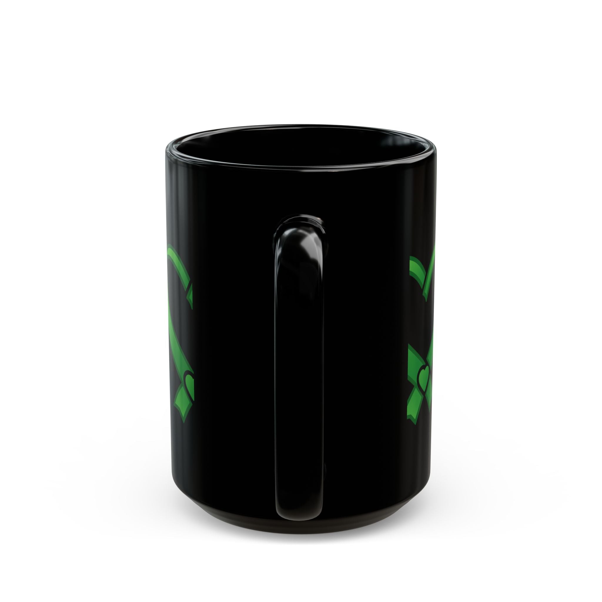 Heart ribbon awareness BLACK MUG (11oz, 15oz)