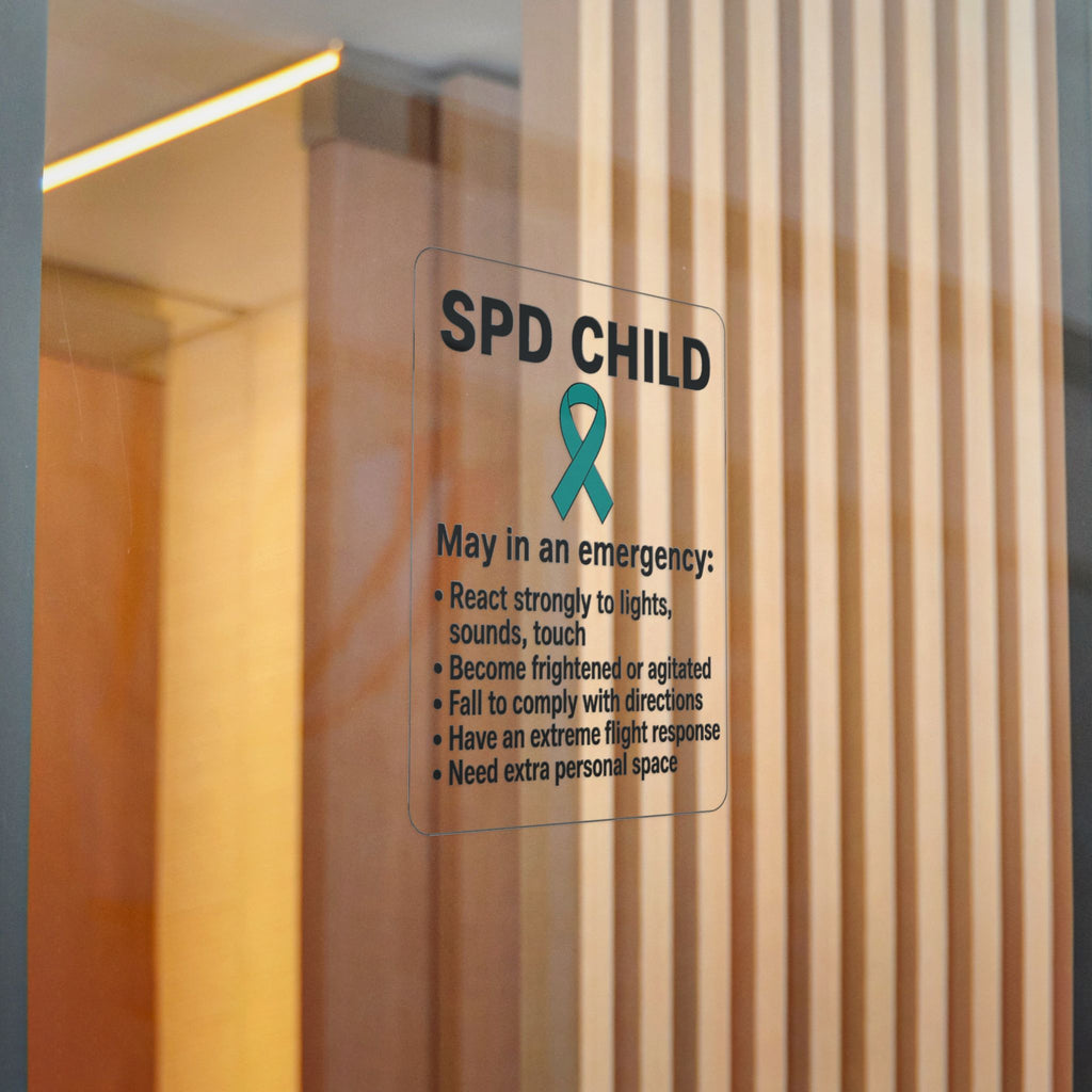 SPD Child Awareness sticker | Sensory Processing Disorder information decal, teal ribbon