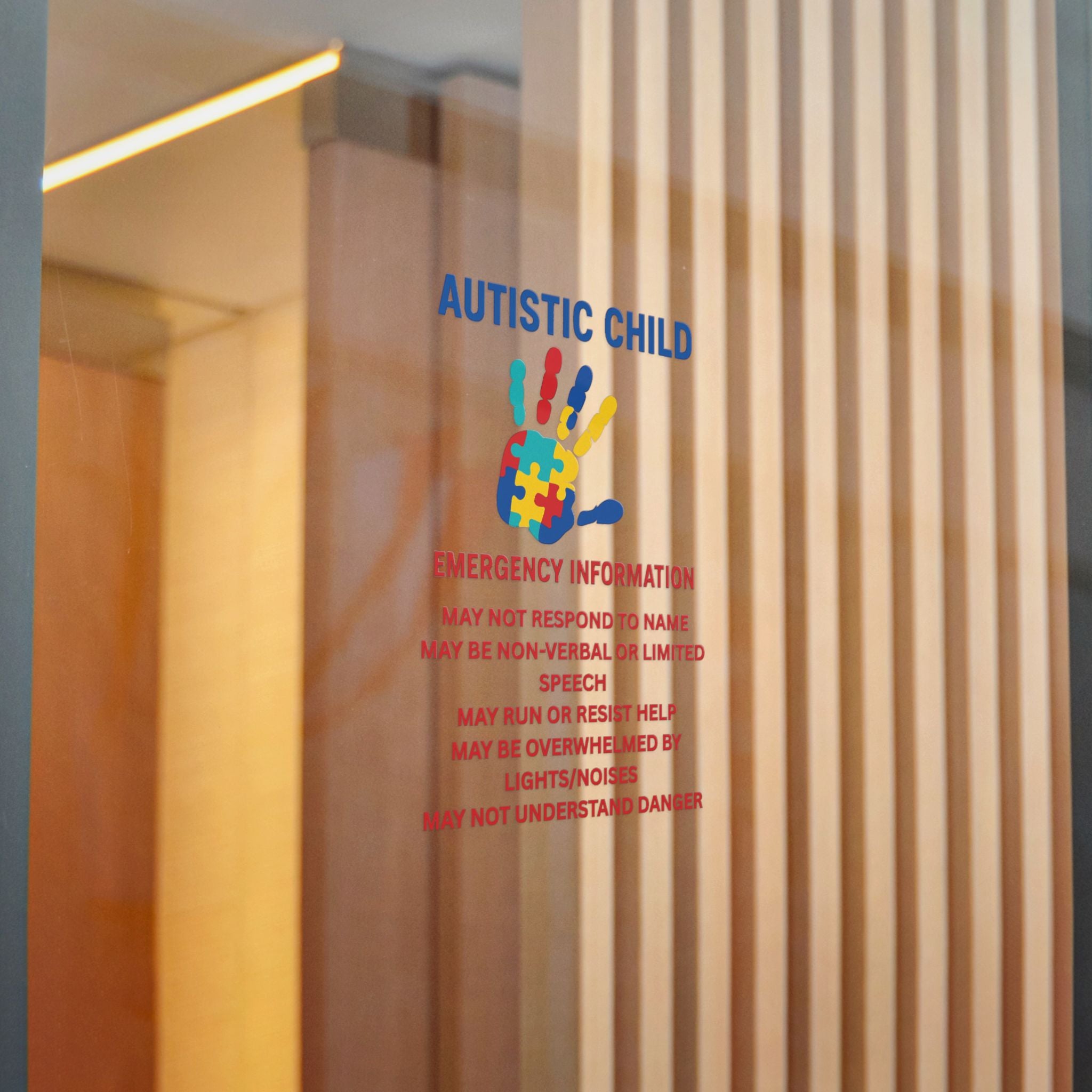Autistic Child Emergency Information Sticker | Die-Cut