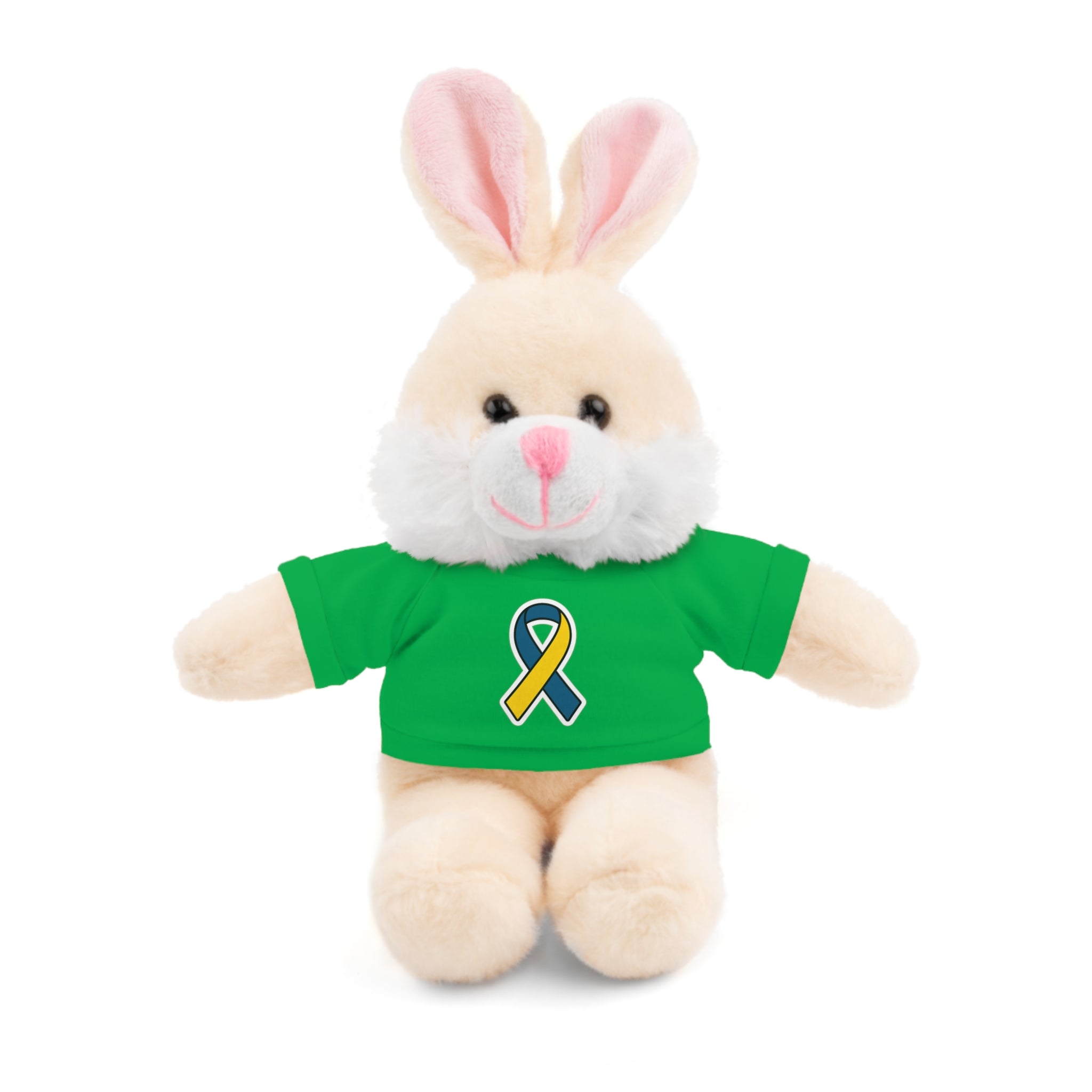 Yellow Blue Awareness Ribbon Stuffed Animal