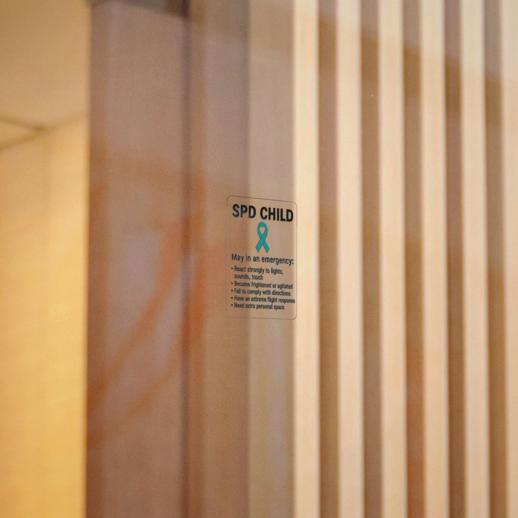 SPD Child Awareness sticker | Sensory Processing Disorder information decal, teal ribbon