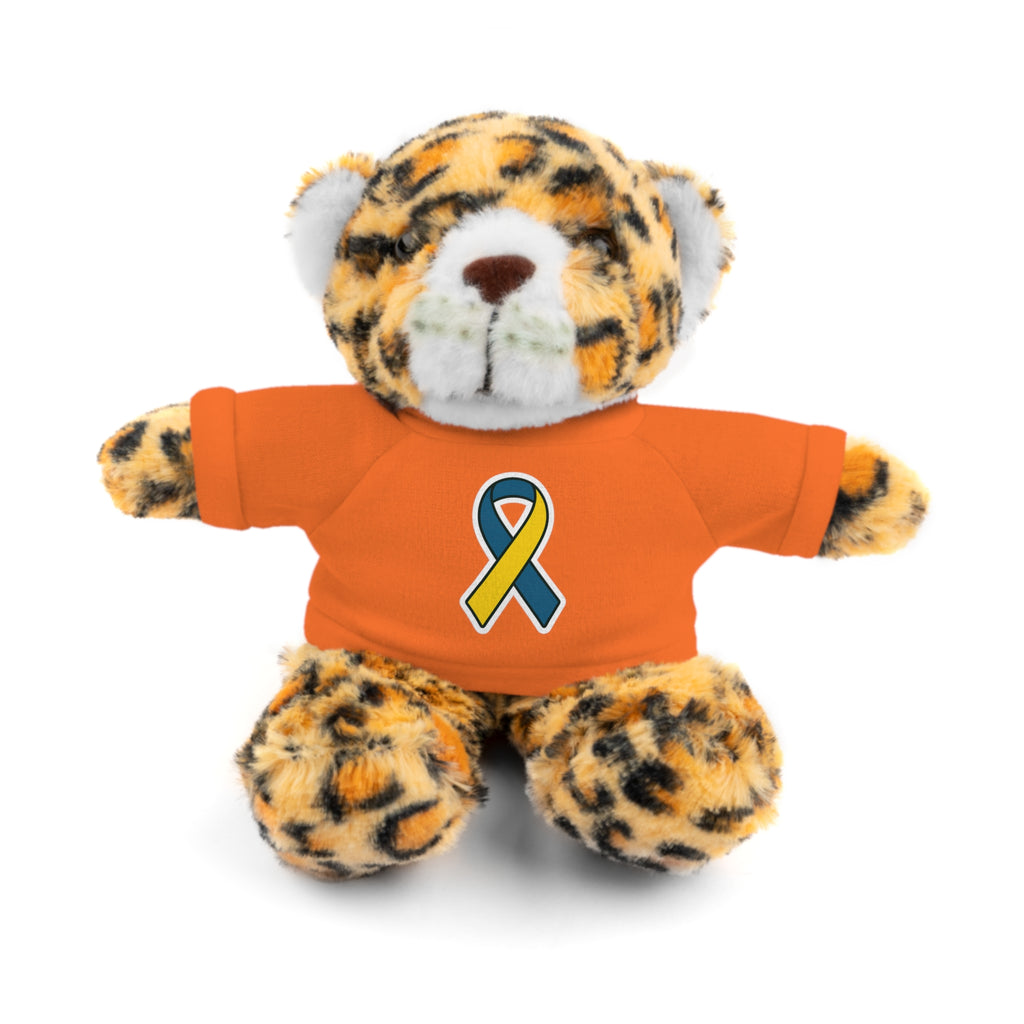 Yellow Blue Awareness Ribbon Stuffed Animal