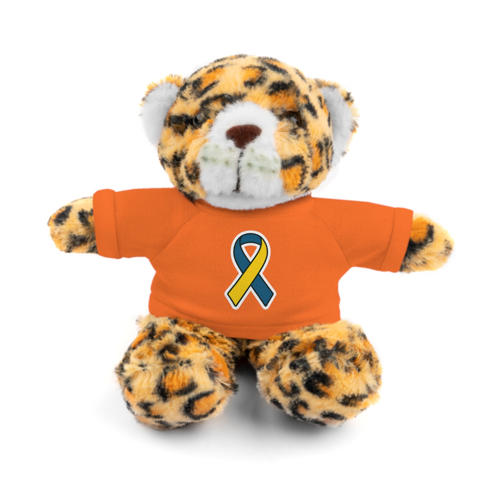 Yellow Blue Awareness Ribbon Stuffed Animal