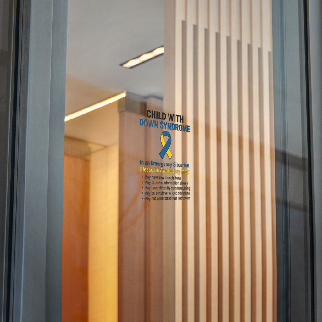 Child with Down Syndrome awareness ribbon Die-Cut Sticker | DTF