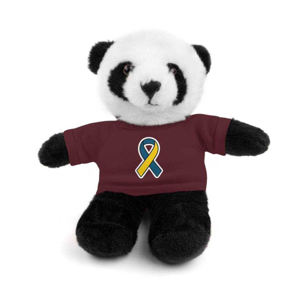 Yellow Blue Awareness Ribbon Stuffed Animal