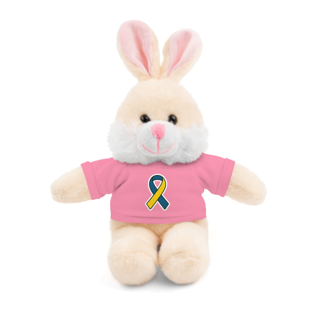 Yellow Blue Awareness Ribbon Stuffed Animal