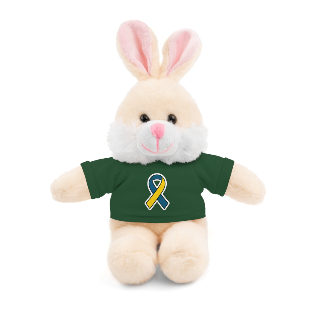 Yellow Blue Awareness Ribbon Stuffed Animal