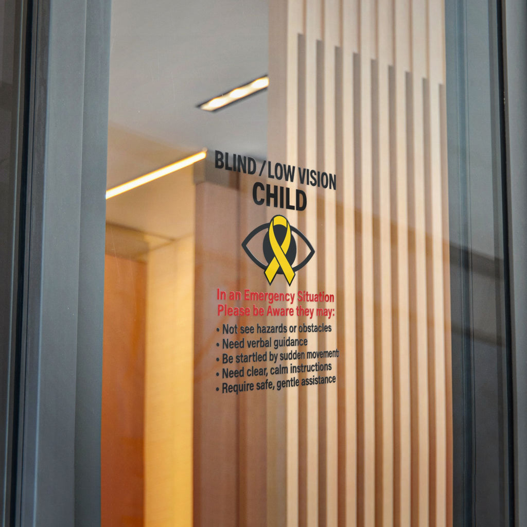 Blind/Low Vision Child sticker | Safety Awareness Die-Cut Sticker
