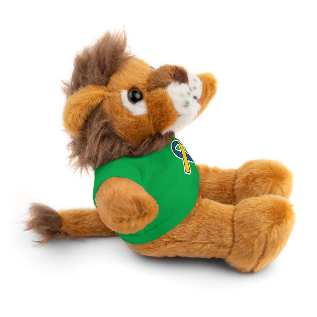Yellow Blue Awareness Ribbon Stuffed Animal