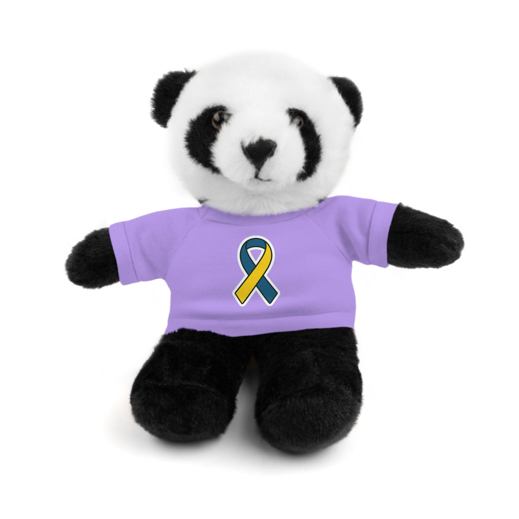 Yellow Blue Awareness Ribbon Stuffed Animal