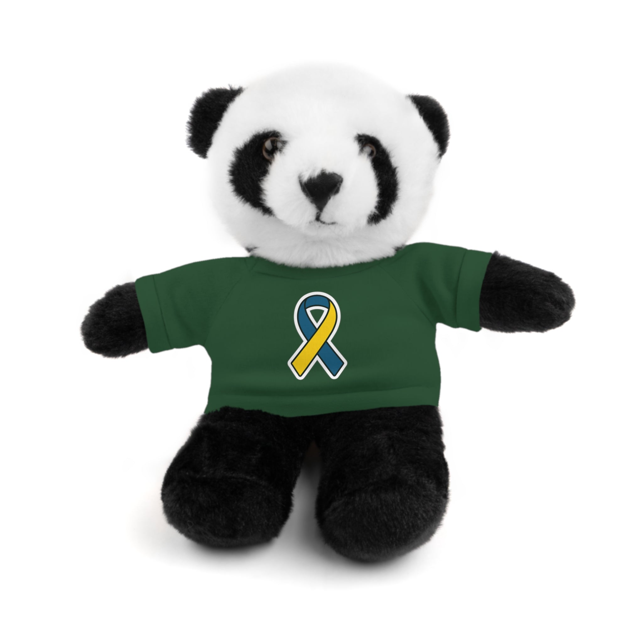 Yellow Blue Awareness Ribbon Stuffed Animal