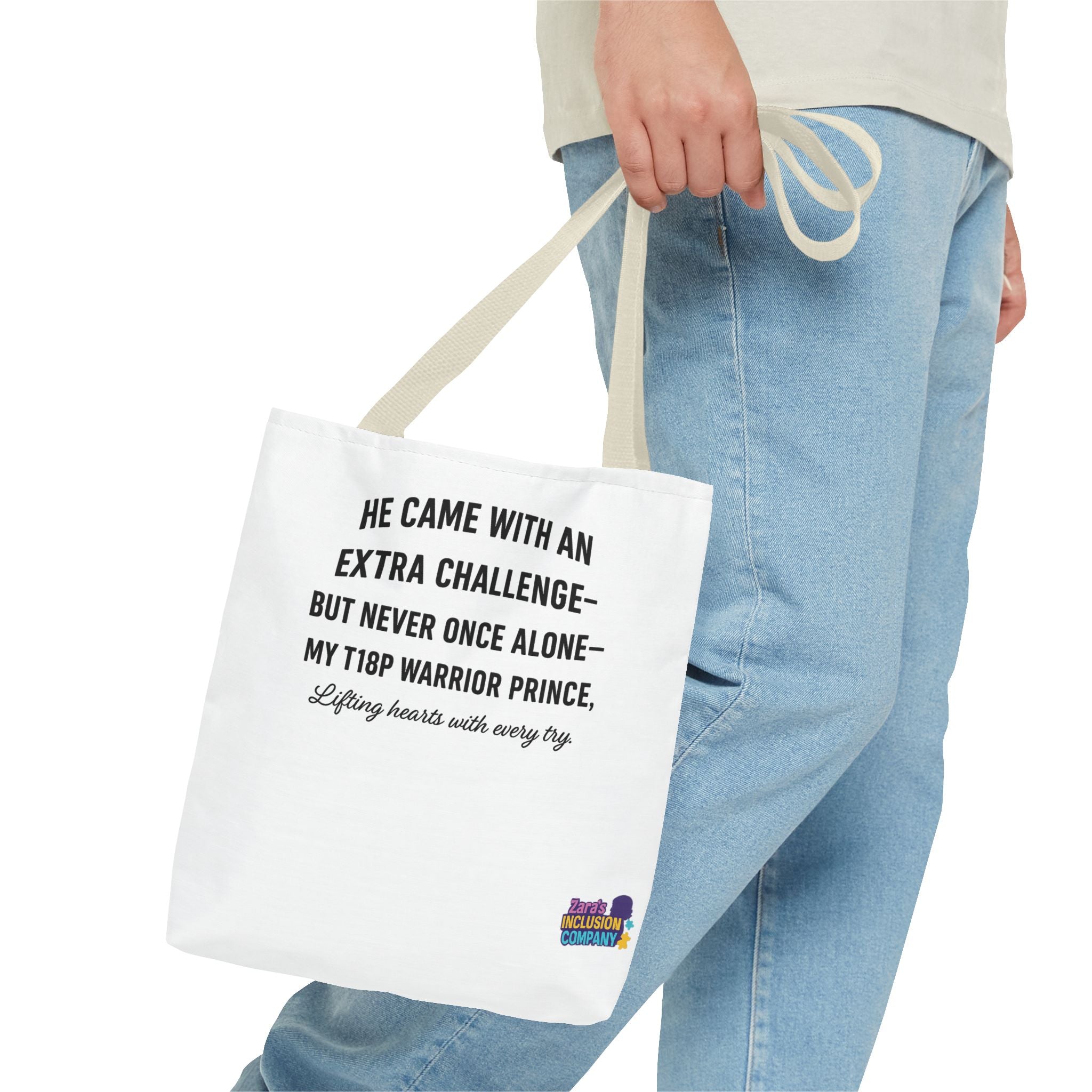 T18P Warrior Prince Quote Tote Bag | Inspirational Awareness Tote