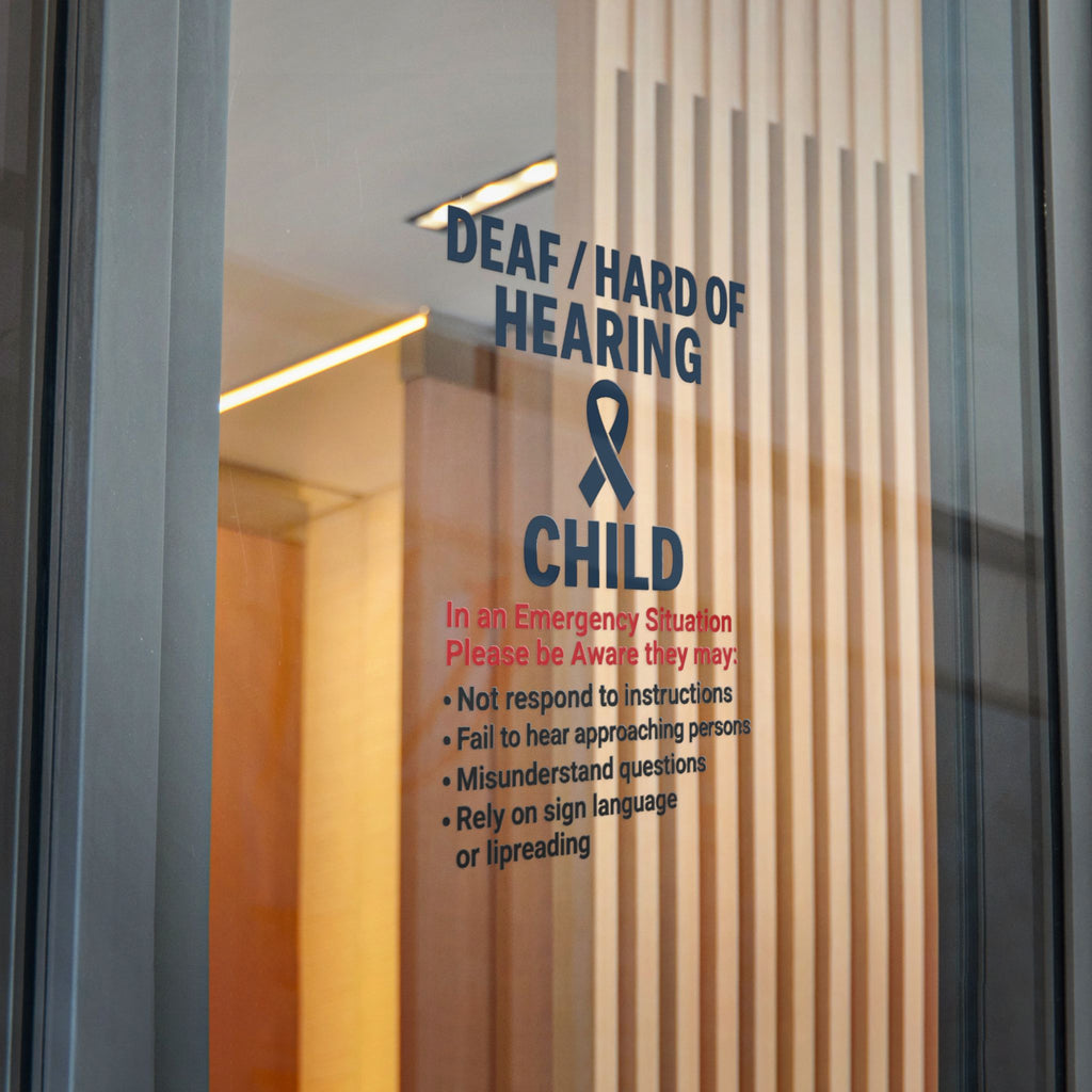 Deaf Hard of Hearing Child awareness sticker | Die-Cut Sticker