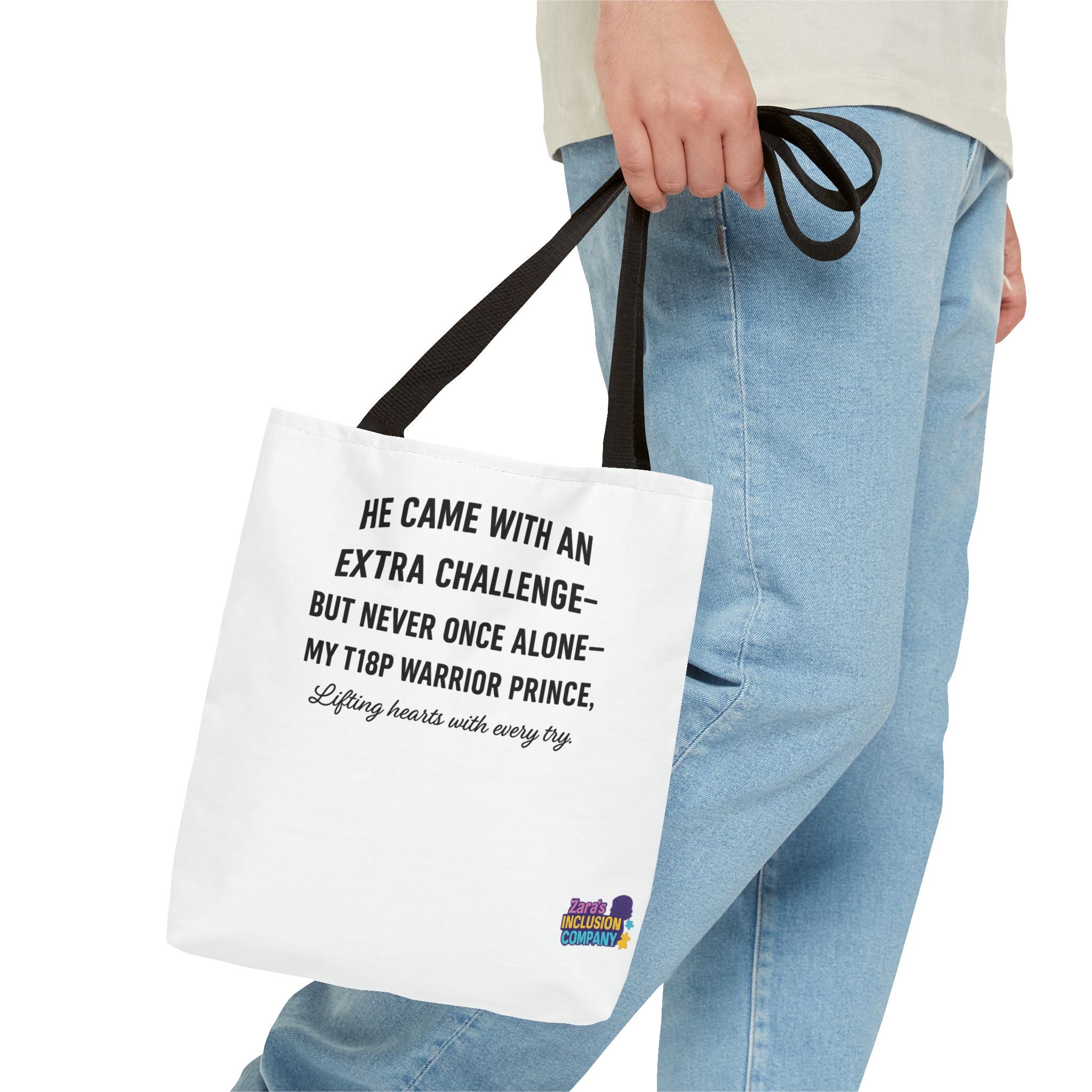 T18P Warrior Prince Quote Tote Bag | Inspirational Awareness Tote