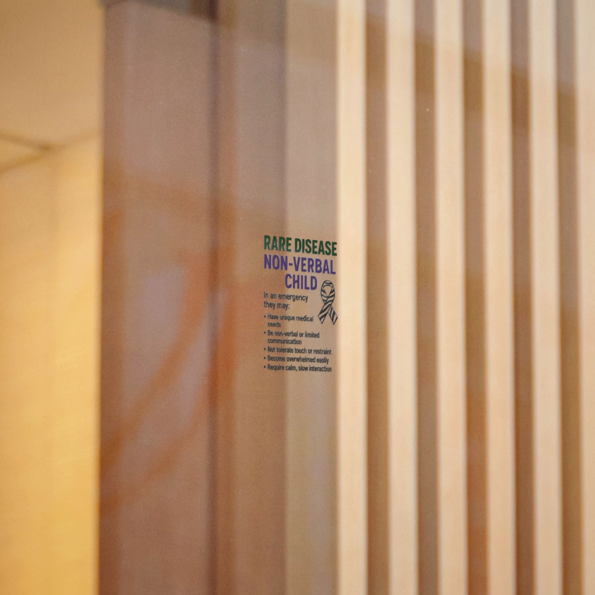 Rare Disease Non-Verbal Child Sticker | Awareness Ribbon, Emergency Info