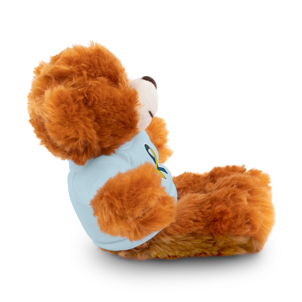 Yellow Blue Awareness Ribbon Stuffed Animal